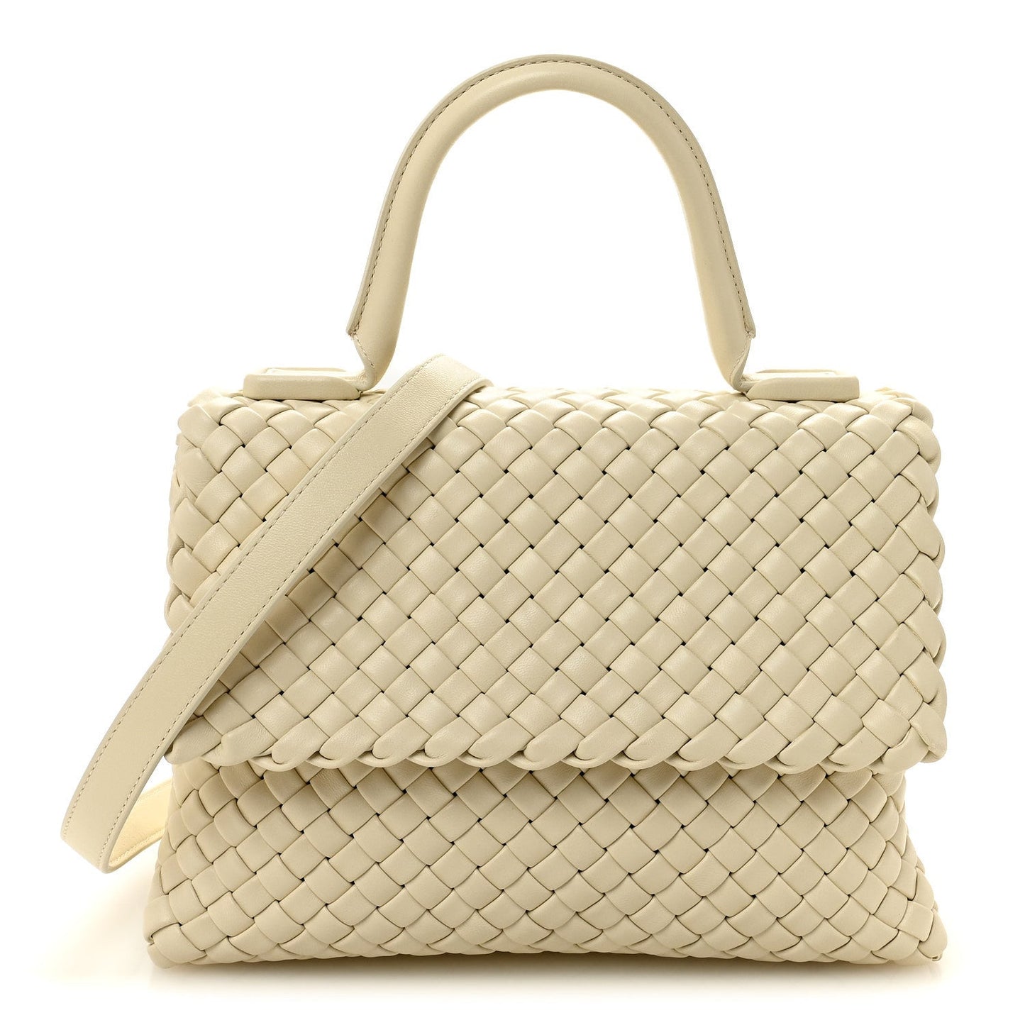 Nappa Intrecciato Patti Top Handle Bag Sea Salt