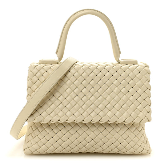 Nappa Intrecciato Patti Top Handle Bag Sea Salt
