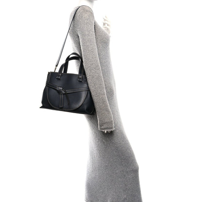 Calfskin Small Gate Tote Midnight Blue