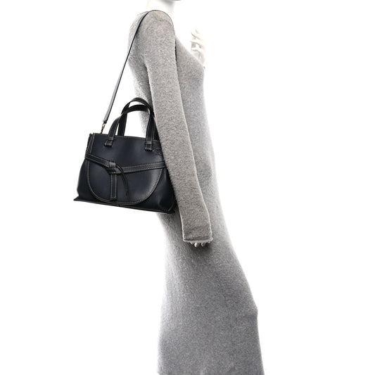 Calfskin Small Gate Tote Midnight Blue