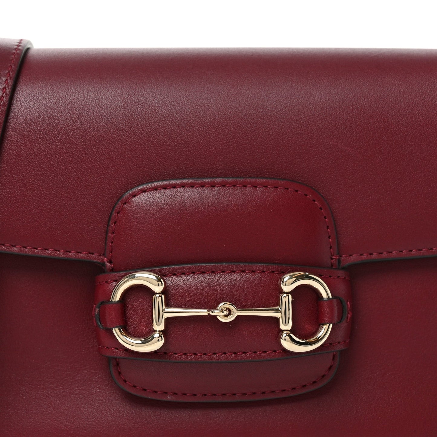 Arabella Calfskin Horsebit 1955 Soft Small Shoulder Bag Rosso Ancora