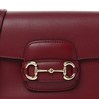 Arabella Calfskin Horsebit 1955 Soft Small Shoulder Bag Rosso Ancora