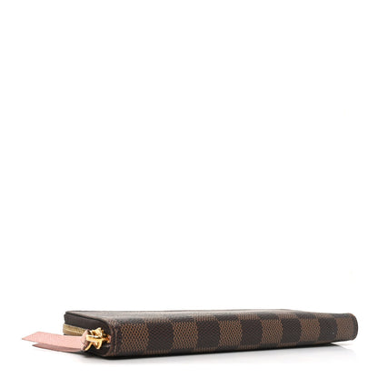 Damier Ebene Clemence Wallet Rose Ballerine
