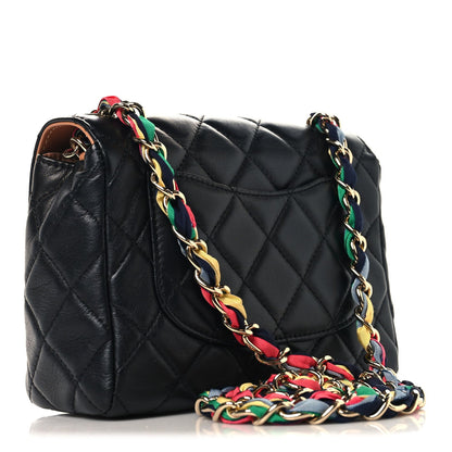 Lambskin Mixed Fibers Quilted Cocovado Flap Black