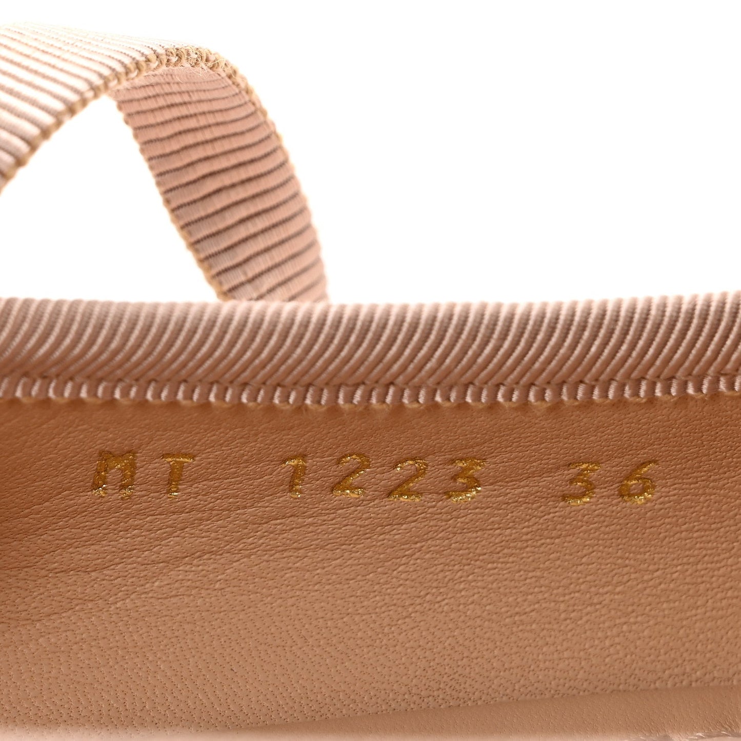 Satin Grosgrain D-Joy Ballet Flats 36 Beige Rose