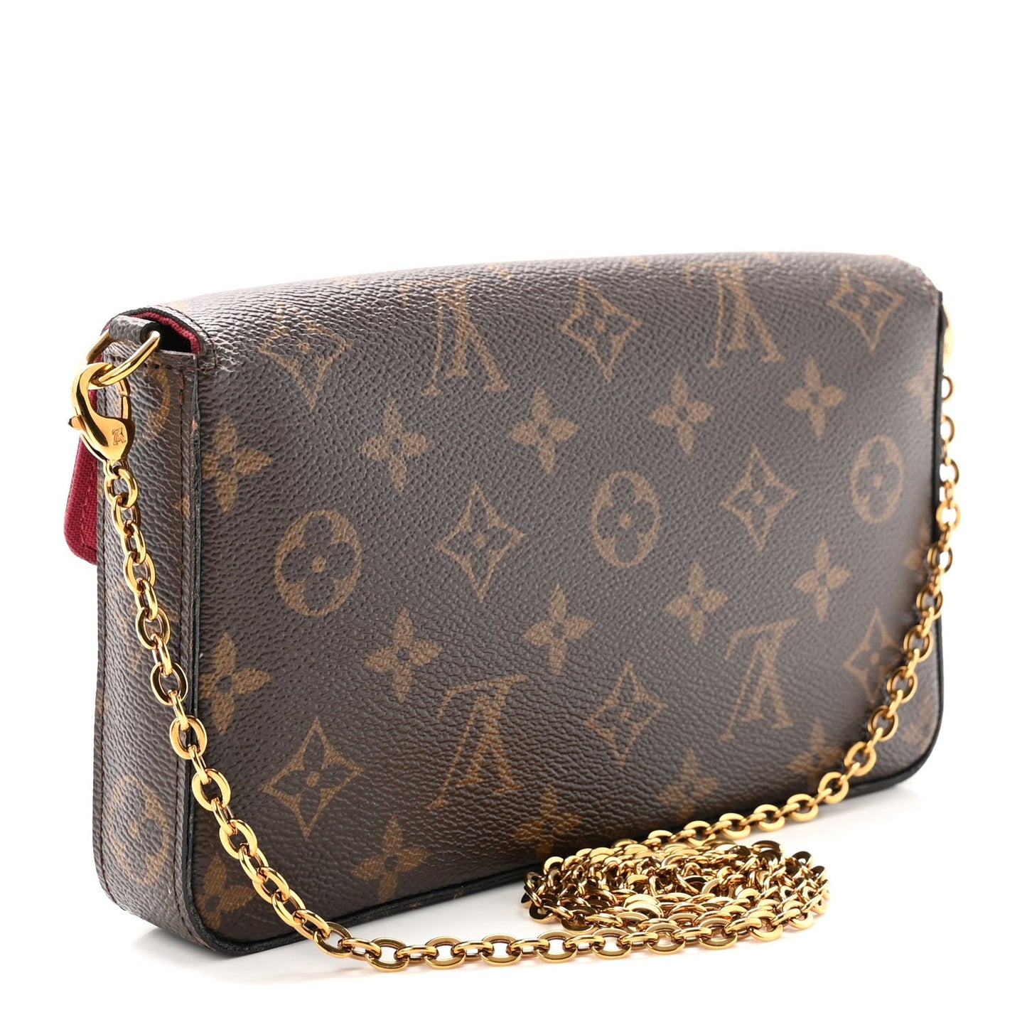 Monogram Pochette Felicie Chain Wallet Fuchsia