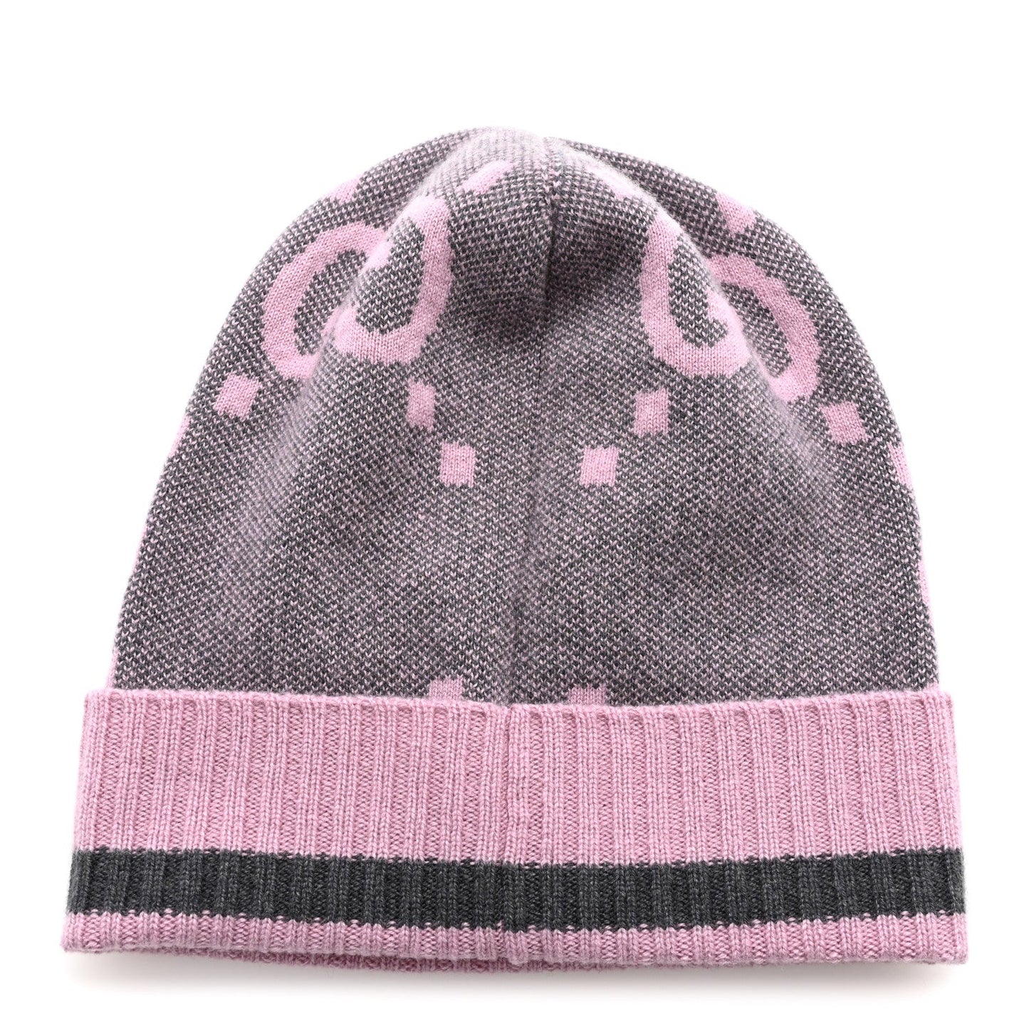 Cashmere Jacquard Monogram Jumbo GG Canvy Hat Beanie Hat M Graphite Pink
