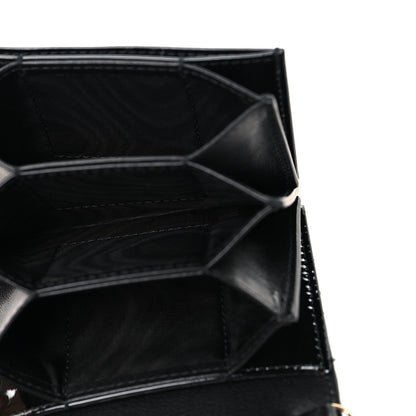 Patent Cannage Mini Pouch on Chain Black