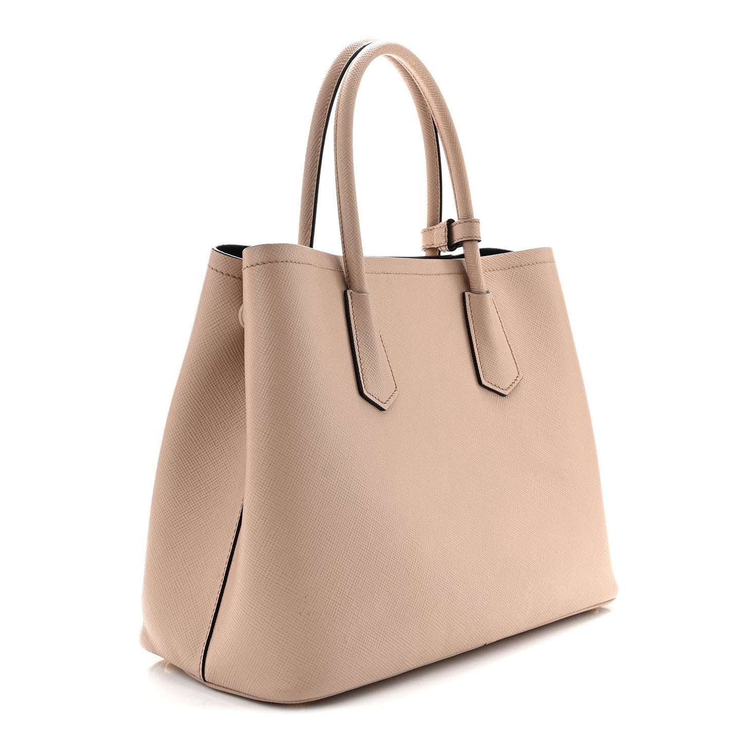 Saffiano Cuir Medium Double Bag Cammeo Black