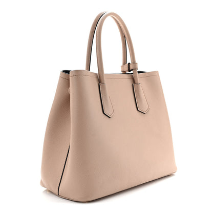 Saffiano Cuir Medium Double Bag Cammeo Black