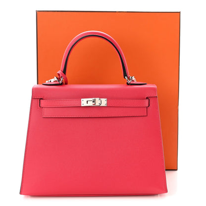 Epsom Kelly Sellier 25 Rose Mexico Rouge Grenat