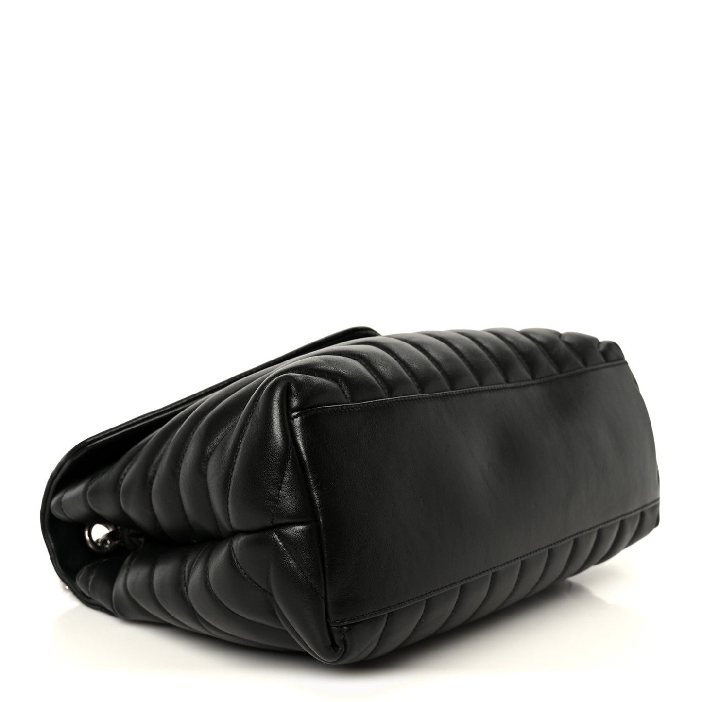 Calfskin Y Quilted Monogram Medium Loulou Chain Satchel Black