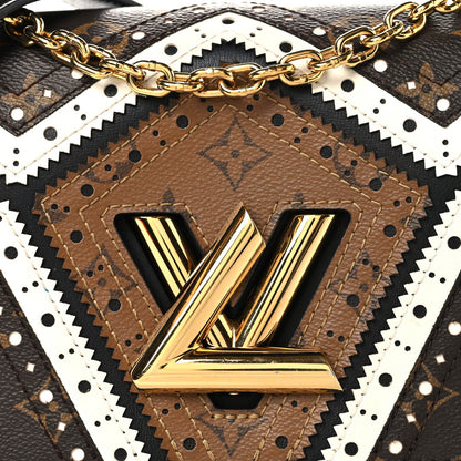 Veau Satin Monogram Twist Shoulder Bag MM Black