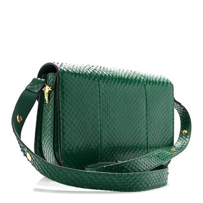 Snakeskin Horsebit 1955 Shoulder Bag Green