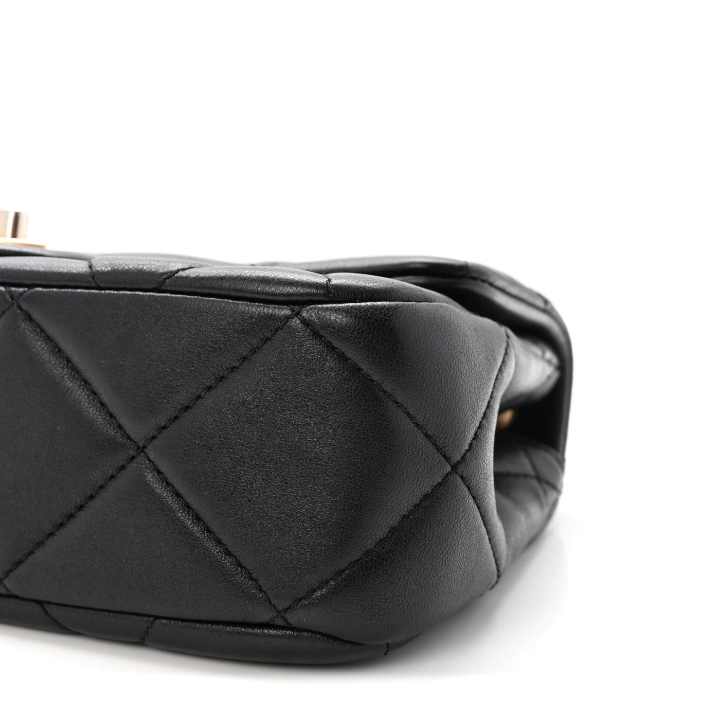 Lambskin Quilted Pearl Small Flap Black