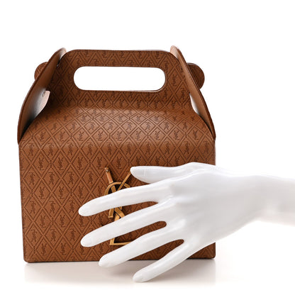 Calfskin Monogram Take Away Box Dusty Vintage Brown Gold