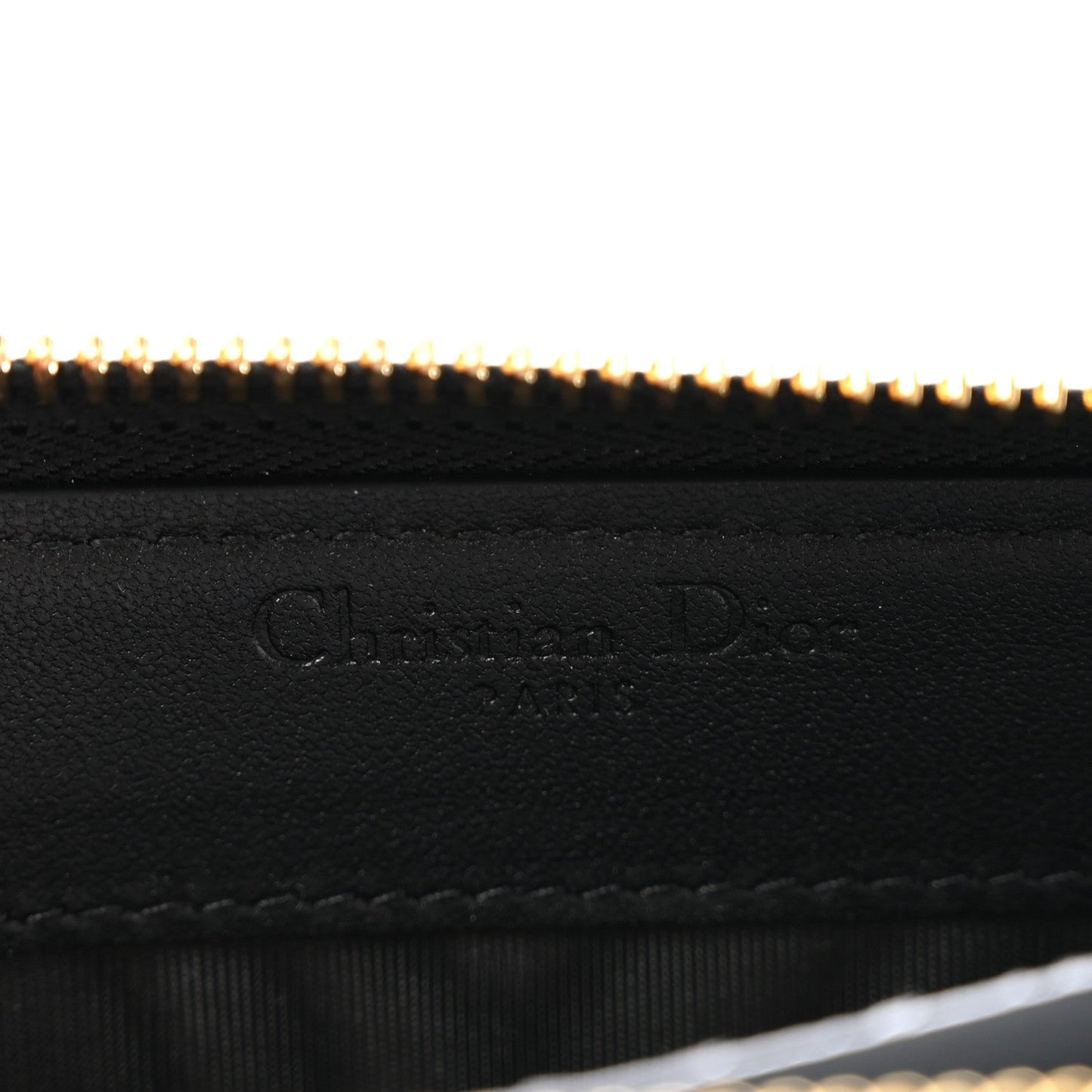 Lambskin Cannage Lady Dior Zip Wallet Black