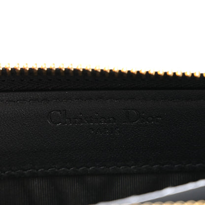 Lambskin Cannage Lady Dior Zip Wallet Black