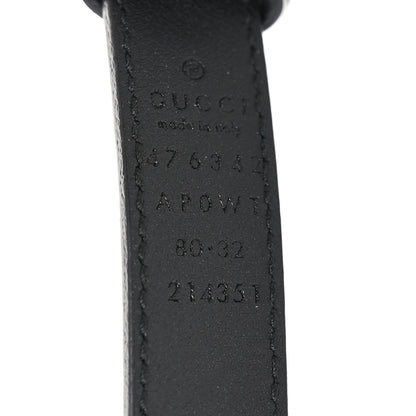 Calfskin Pearl Double G 95 38 Belt Black Cream