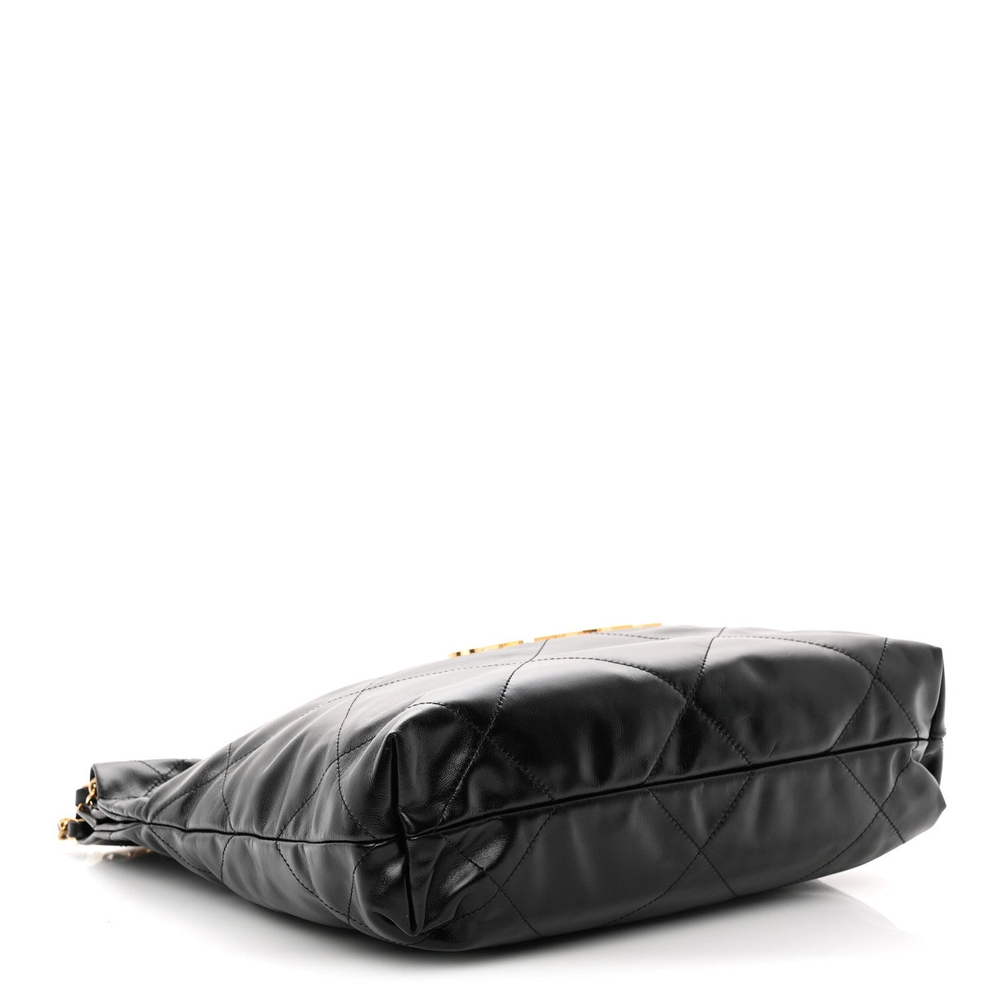 Shiny Calfskin Quilted Small Chanel 22 Black
