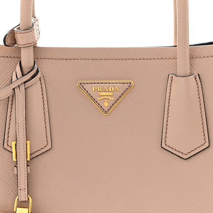 Saffiano Cuir Medium Double Bag Cammeo Black