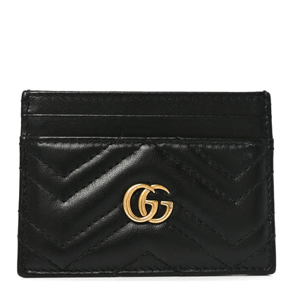 Calfskin Matelasse GG Marmont Card Holder Black