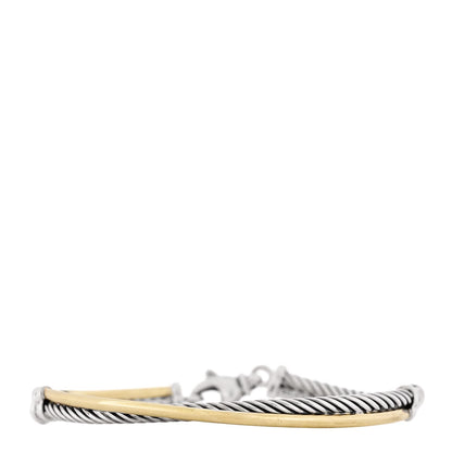 Sterling Silver 18K Yellow Gold 3mm Crossover Bracelet