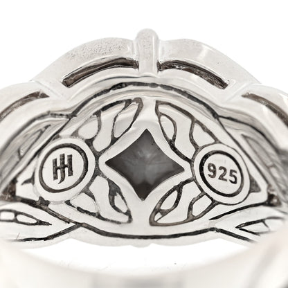 JONH HARDY Sterling Silver Diamond Gray Sapphire Modern Chain Magic Cut Ring 54 7