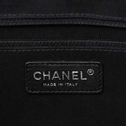 Lambskin Quilted Shopping Tote Black