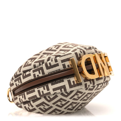 Fabric Jacquard FF 1974 Nano Fendigraphy Hobo Charm Beige