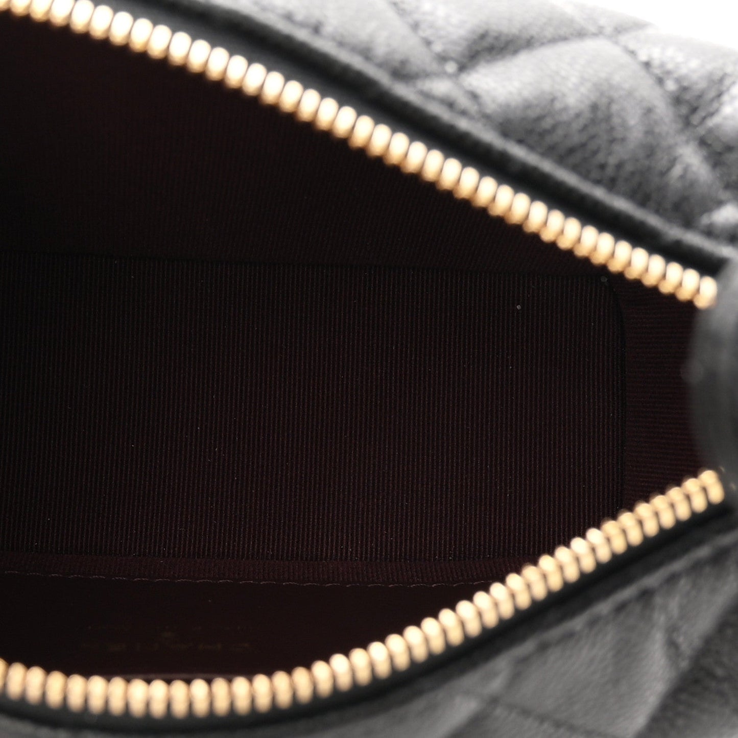 Caviar Quilted Hobo Clutch With Chain Black