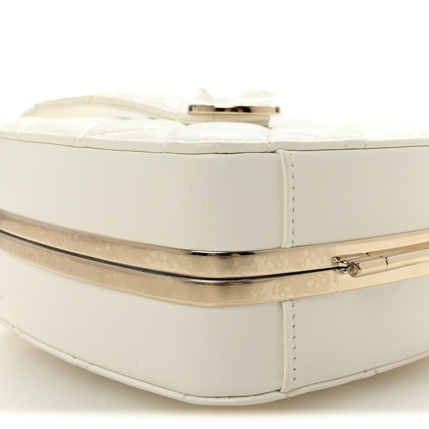 Lambskin Minaudiere Vanity With Handle White