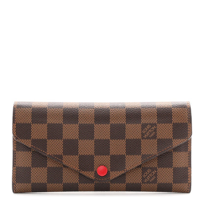 Damier Ebene Josephine Wallet Red