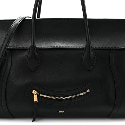 Supple Shiny Lambskin Medium Smiling New Luggage Black