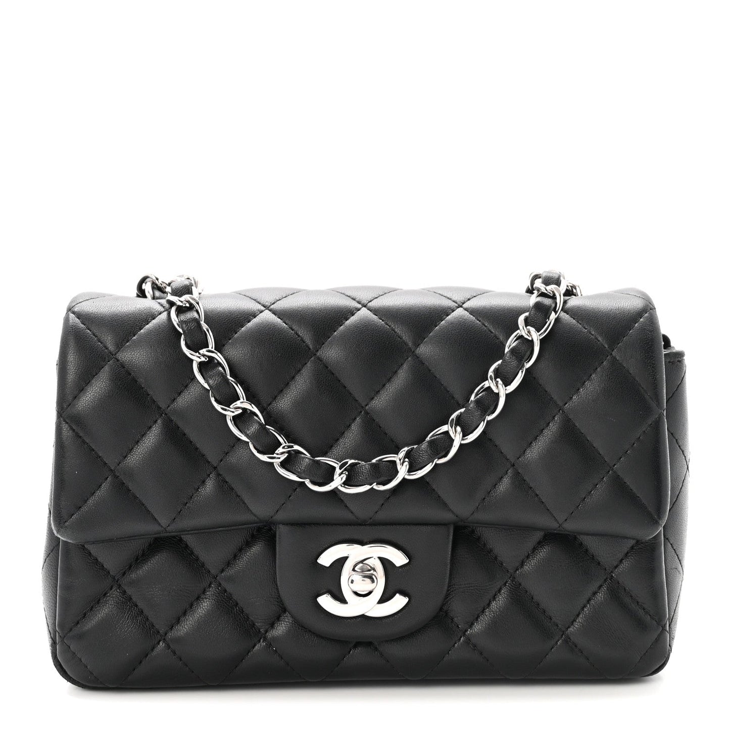 Lambskin Quilted Mini Rectangular Flap