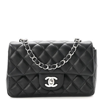 Lambskin Quilted Mini Rectangular Flap