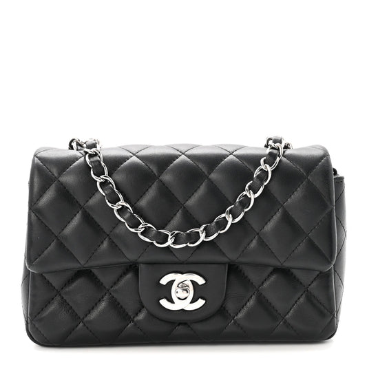 Lambskin Quilted Mini Rectangular Flap