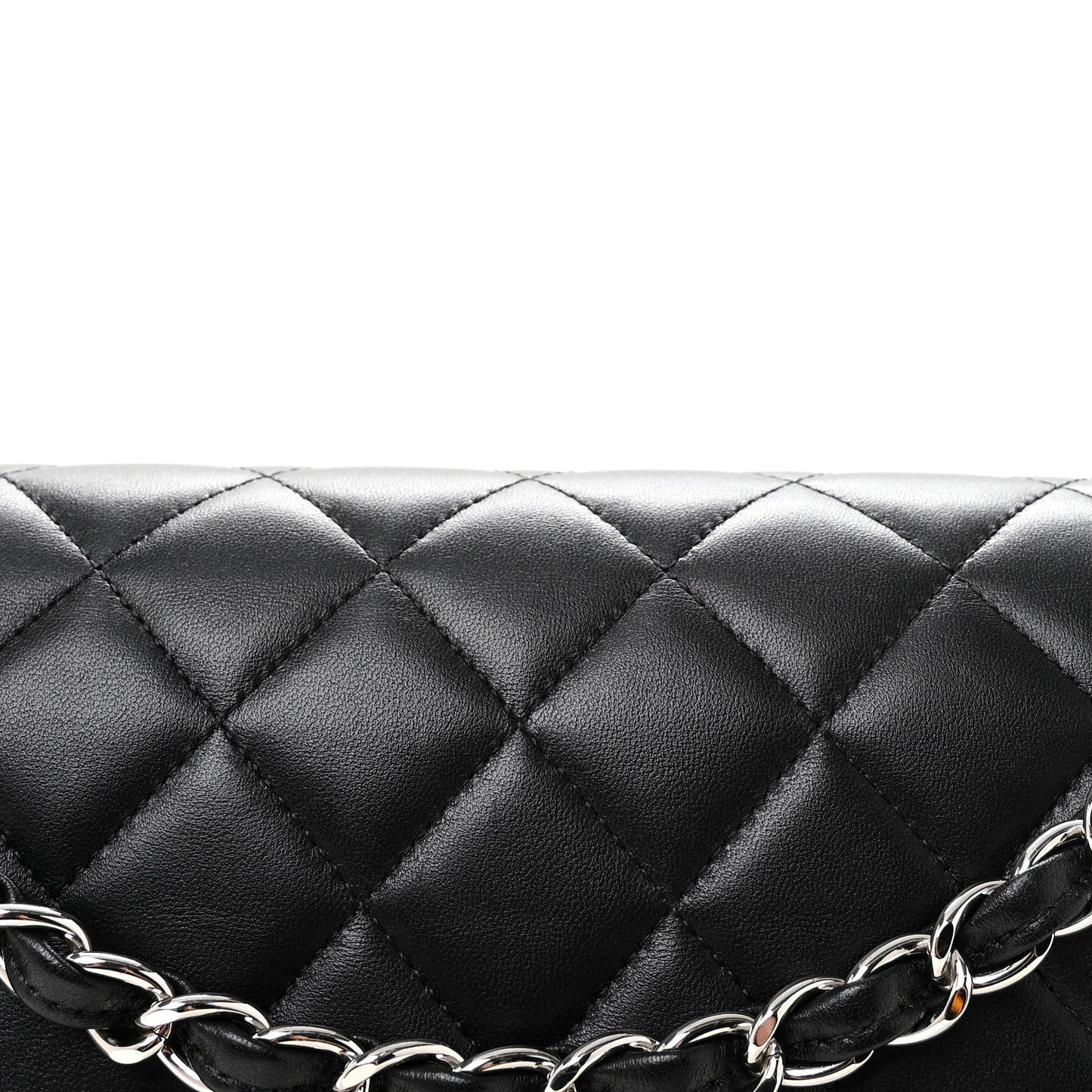 Lambskin Quilted Jumbo Double Flap Black