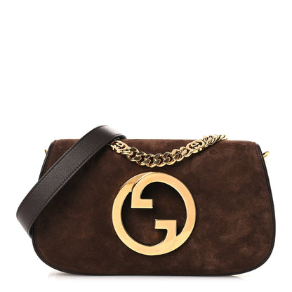 Suede Talco Roxy Calfskin Blondie Chain Shoulder Flap Bag Burnt Satin