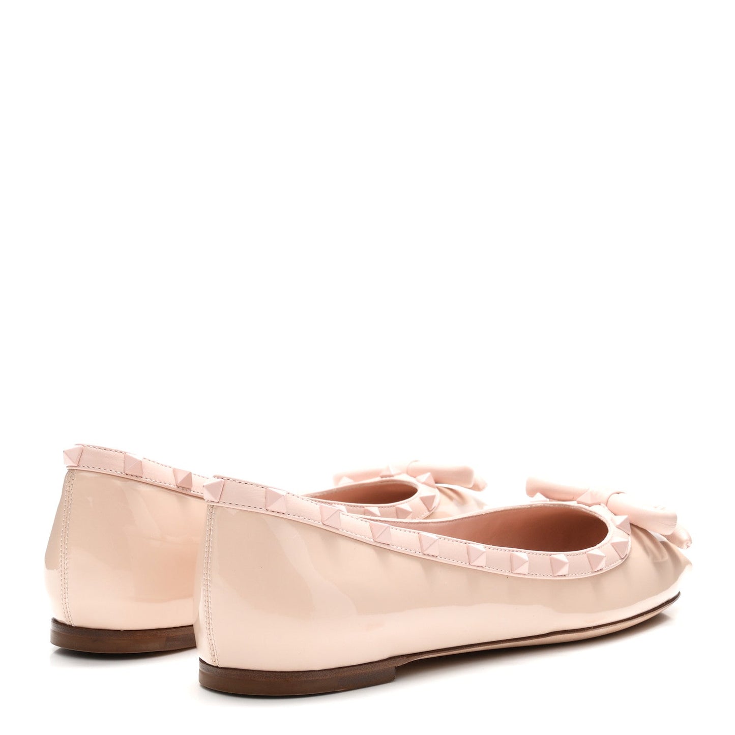 Patent Nappa Rockstud Ballerina Flats 40 Rose Quartz