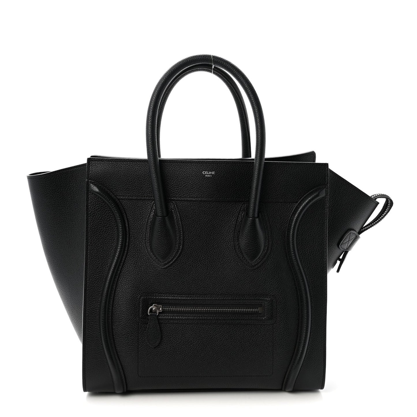 Drummed Calfskin Mini Luggage Black