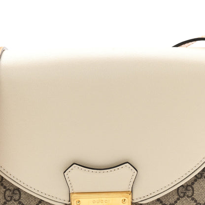 GG Supreme Monogram Calfskin Small Padlock Messenger Shoulder Bag Beige Mystic White Sun Oil