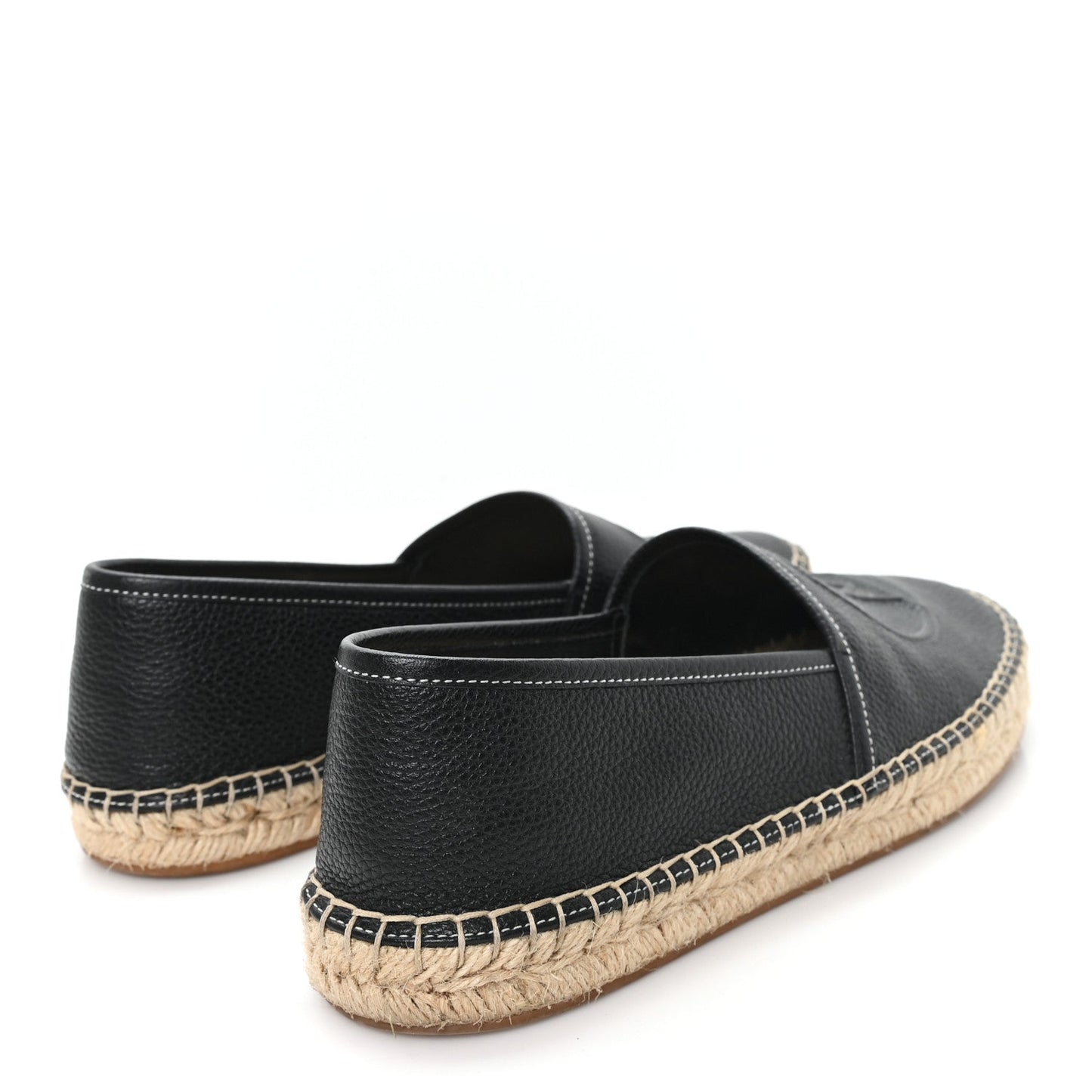 Monogram Calfskin Starboard Espadrille Flats 38 Black