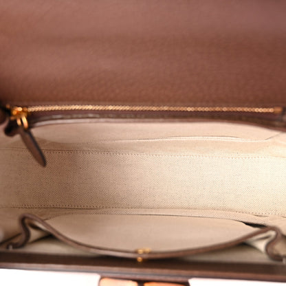 GG Supreme Monogram Studded Calfskin 100 Centennial Geometric Medium Bamboo 1947 Top Handle Bag Beige Ebony Multicolor