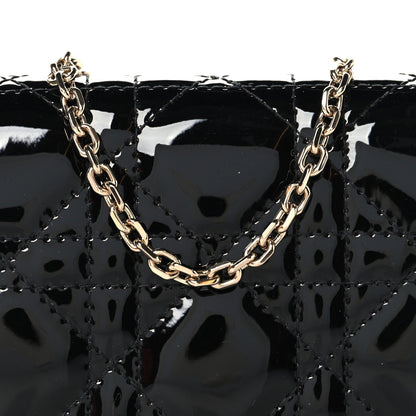 Patent Cannage Mini Pouch on Chain Black
