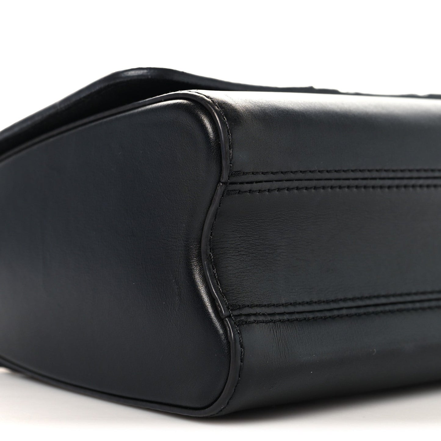 Veau Satin Monogram Twist Shoulder Bag MM Black