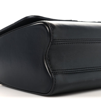 Veau Satin Monogram Twist Shoulder Bag MM Black