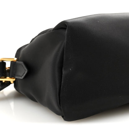 Nylon Pouch With Chain Black