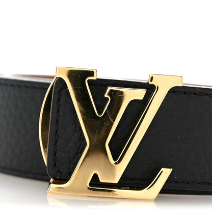 Taurillon Calfskin 30mm LV Initiales Reversible Belt 80 32 Black