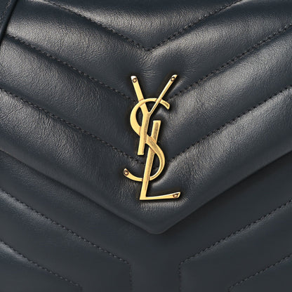 Calfskin Y Quilted Monogram Small Loulou Chain Satchel Dark Smog